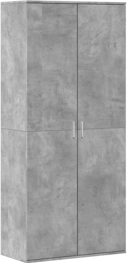 VidaXL Schoenenkast 80x39x178 cm spaanplaat betongrijs