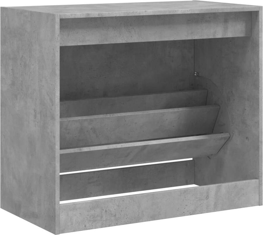 VidaXL Schoenenkast 80x42x69 cm bewerkt hout betongrijs - Foto 2