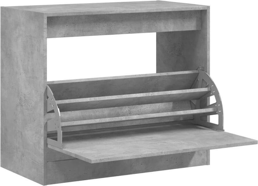 VidaXL Schoenenkast 80x42x69 cm bewerkt hout betongrijs