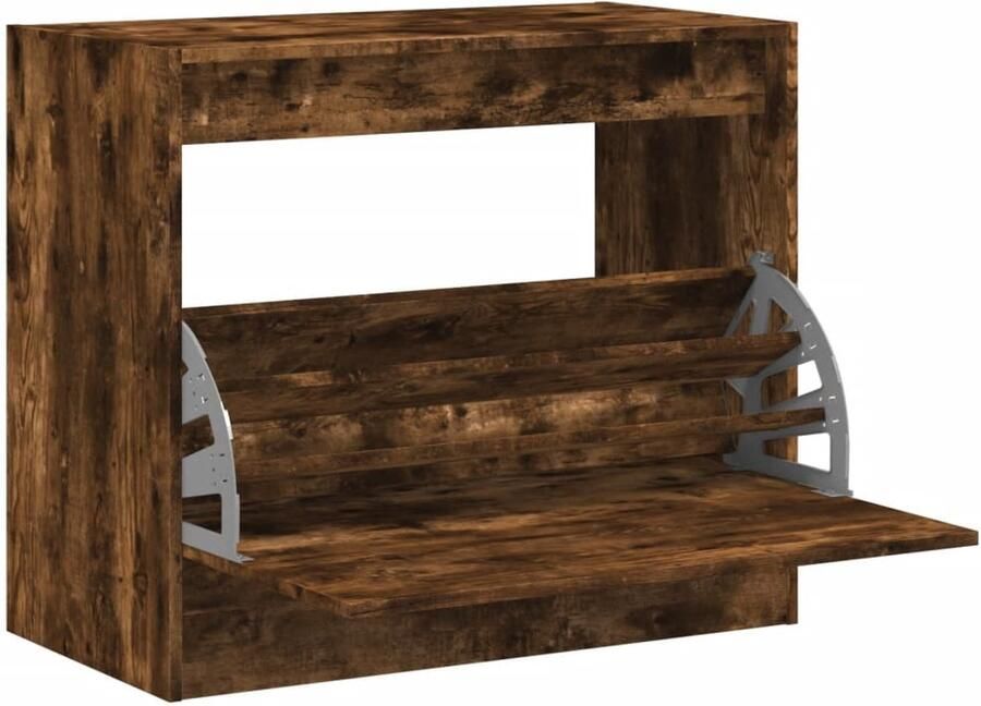 VidaXL Schoenenkast 80x42x69 cm bewerkt hout gerookt eikenkleurig