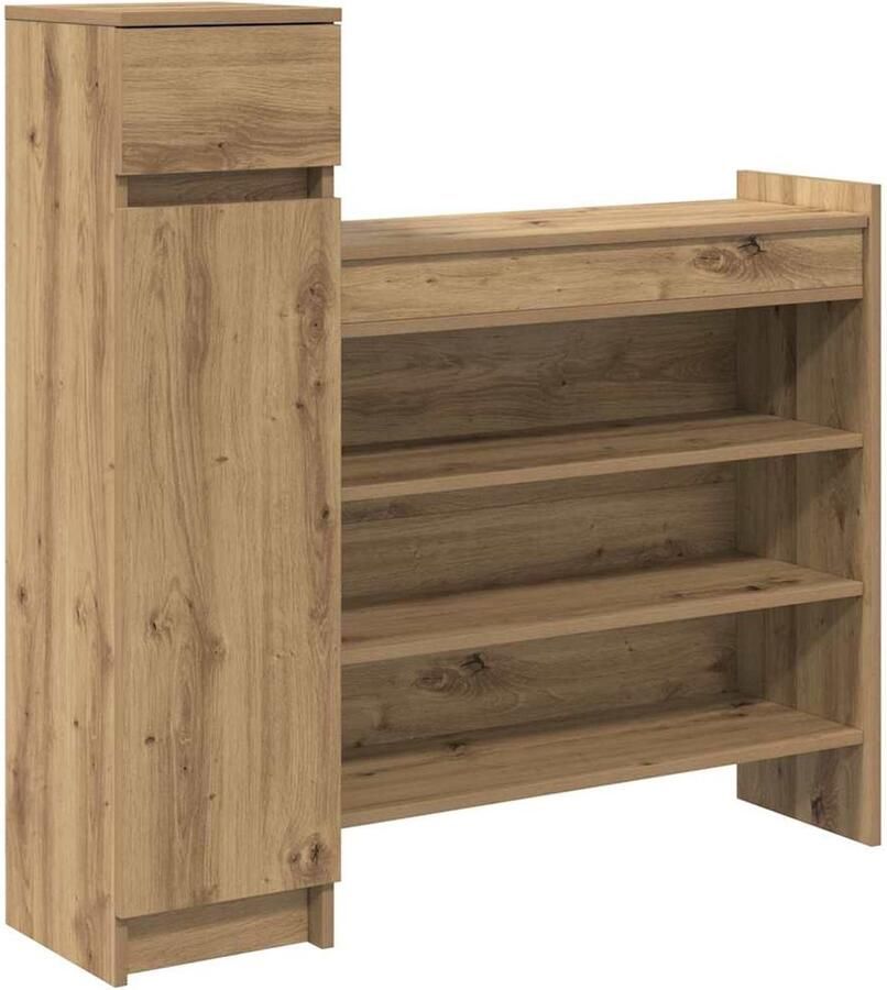 VidaXL Schoenenkast artisanaal eikenkleurig 100.5 x 28 x 100 cm
