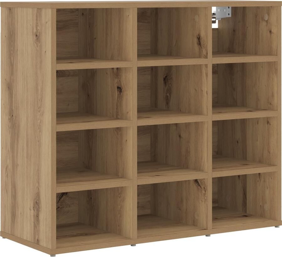 VidaXL Schoenenkast artisanaal eikenkleurig 103x30x51 cm Bewerkt hout