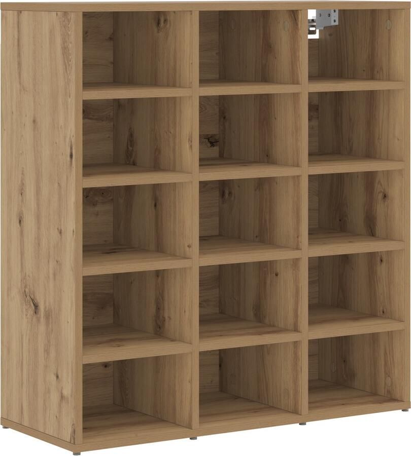 VidaXL Schoenenkast artisanaal eikenkleurig 103x30x51 cm Bewerkt hout