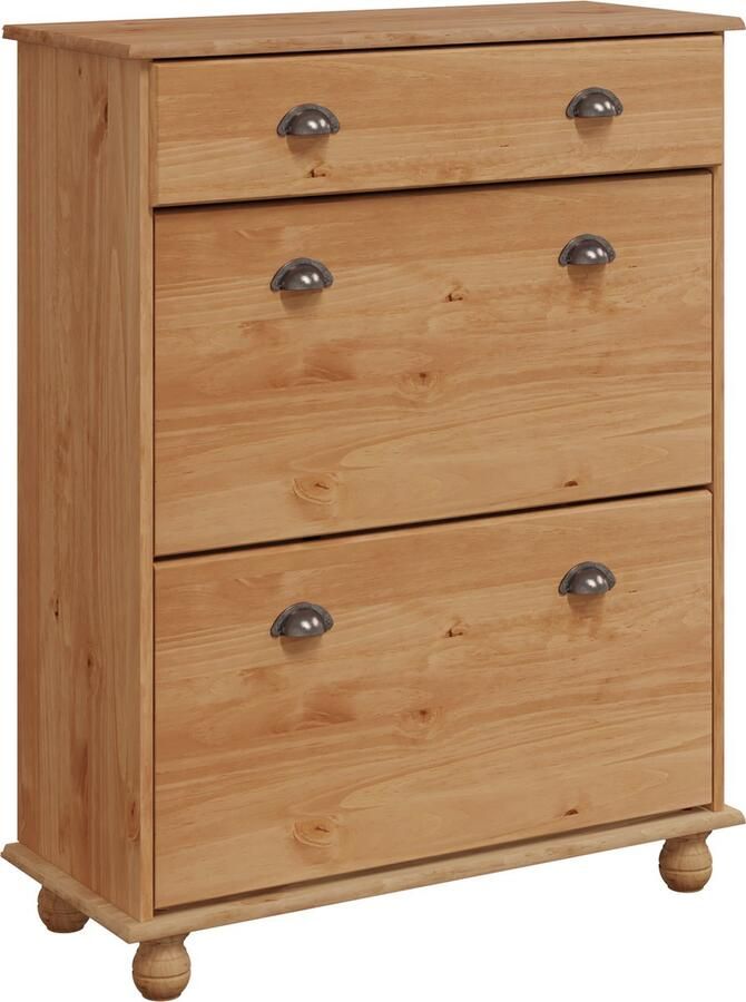 VidaXL Schoenenkast met lade Bruin 85 x 35 x 108 cm Massief grenenhout