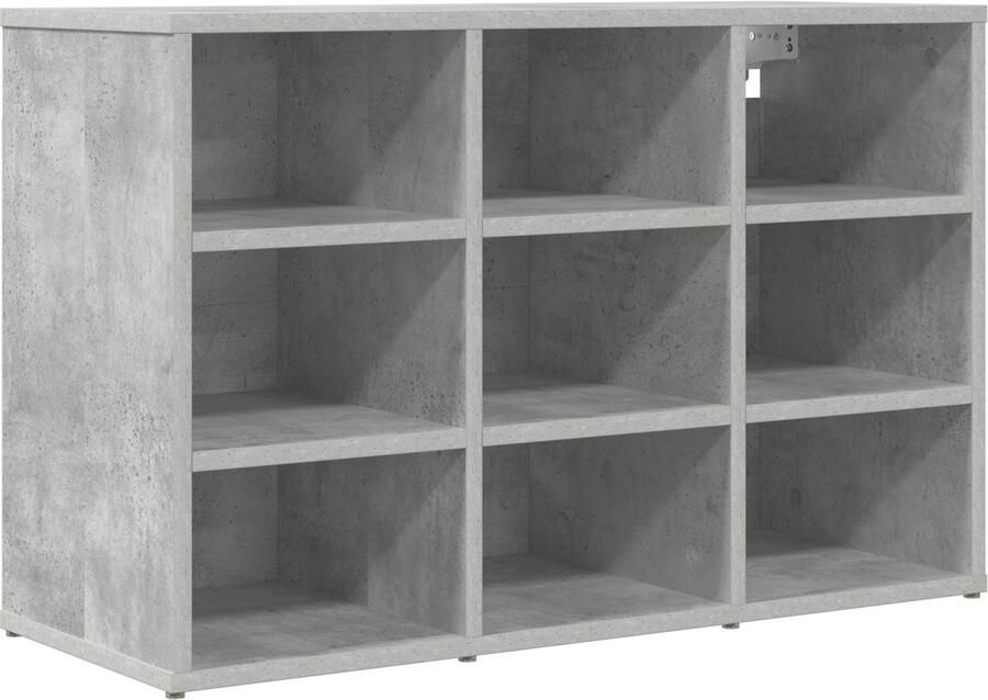 VidaXL Schoenenkast met plank met opslag Betongrijs 103x30x51 cm Bewerkt hout
