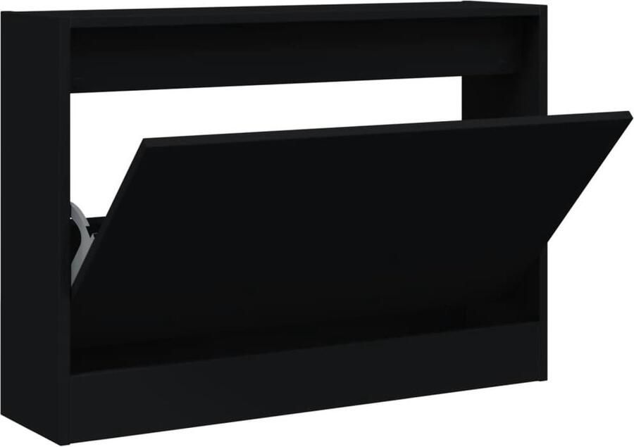 VidaXL Schoenenkast Bewerkt Hout Zwart 80 cm Schoenenrek Schoenenrekken Opbergrek Voor Schoenen Schoenenstellage