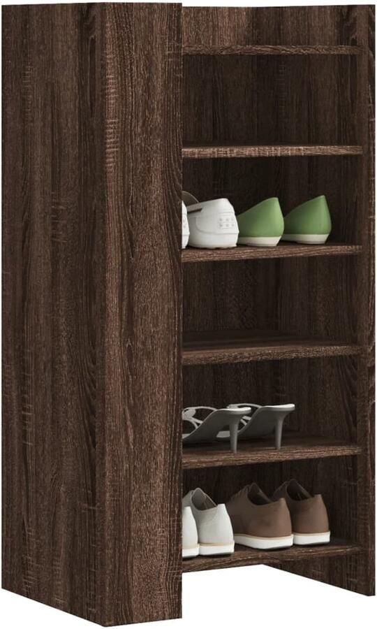 VidaXL Schoenenkast Bruineiken 5 schappen Schoenenkast Schoenenkasten Schoenen Kast Schoenen Rek