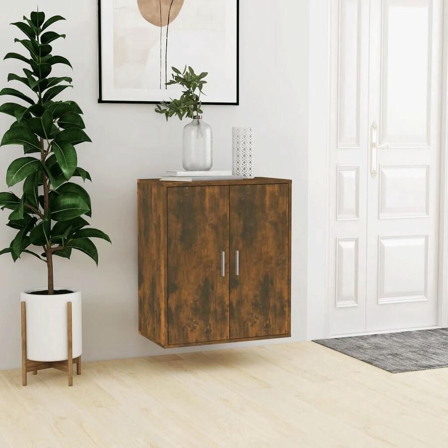 The Living Store Schoenenkast Gerookt Eiken 60 x 35 x 70 cm Praktisch en Elegante Schoenenkast Houten Schoenenkast Bruine Schoenenkast Schoenuitlegger Bergruimte - Foto 2