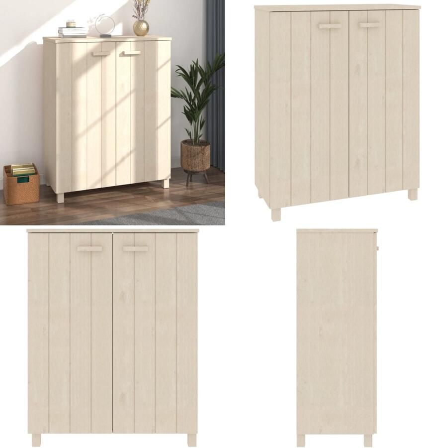 VidaXL Schoenenkast HAMAR 85x40x108 cm massief grenenhout honingbruin Schoenenkast Schoenenkasten Schoenen Kast Schoenenrek