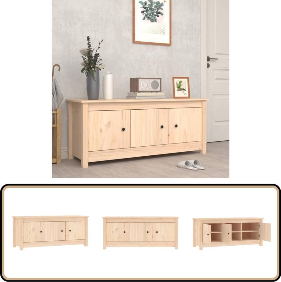 VidaXL Schoenenkast Massief Grenenhout 110x38x45 5 cm Schoenenkast Schoenenopbergers Schoenuitlegger Grenoble Meubels Vintage Meubelen Rustic Furniture Entreemeubilair
