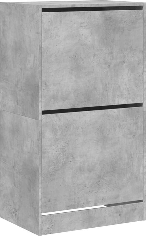 VidaXL -Schoenenkast-met-2-klaplades-60x42x108-cm-betongrijs