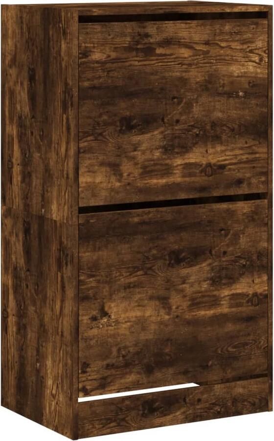VidaXL -Schoenenkast-met-2-klaplades-60x42x108-cm-gerookt-eikenkleurig