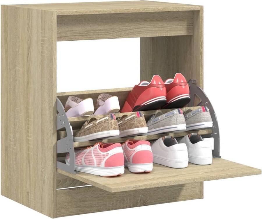 VidaXL -Schoenenkast-met-2-klaplades-60x42x108-cm-sonoma-eikenkleurig
