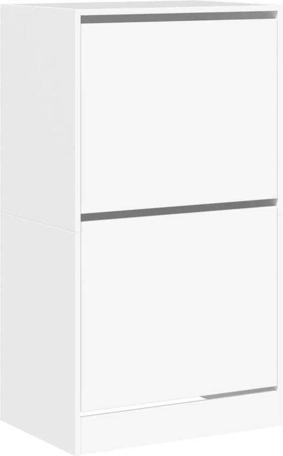 VidaXL -Schoenenkast-met-2-klaplades-60x42x108-cm-wit