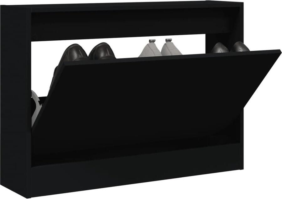 VidaXL -Schoenenkast-met-2-klaplades-60x42x108-cm-zwart