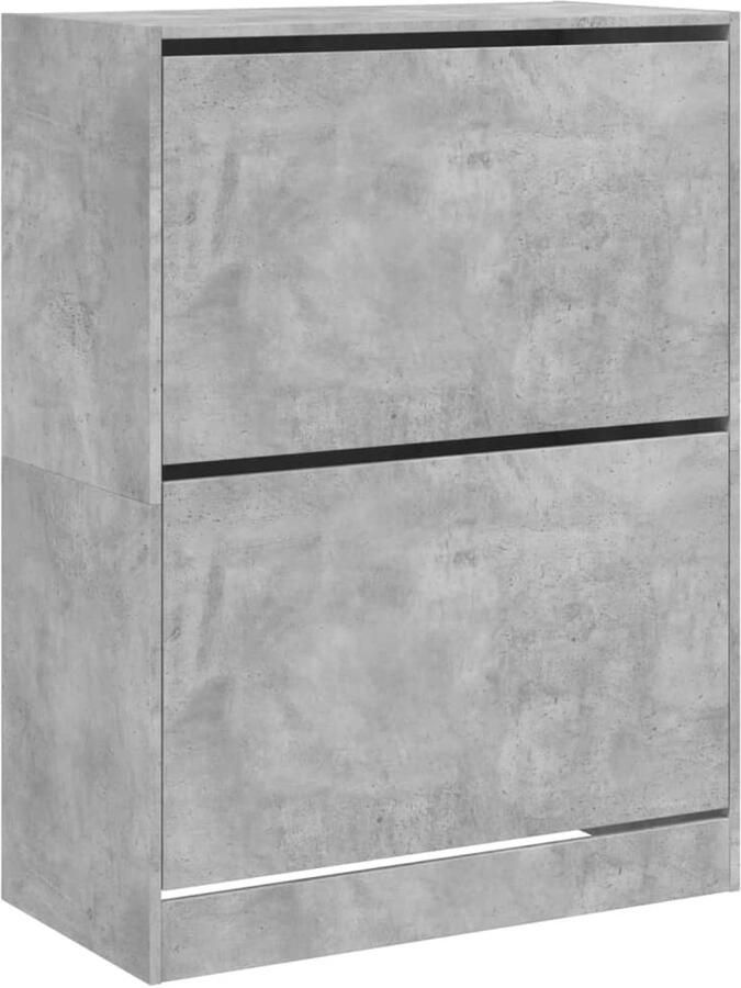VidaXL Schoenenkast met 2 klaplades 80x42x108 cm betongrijs