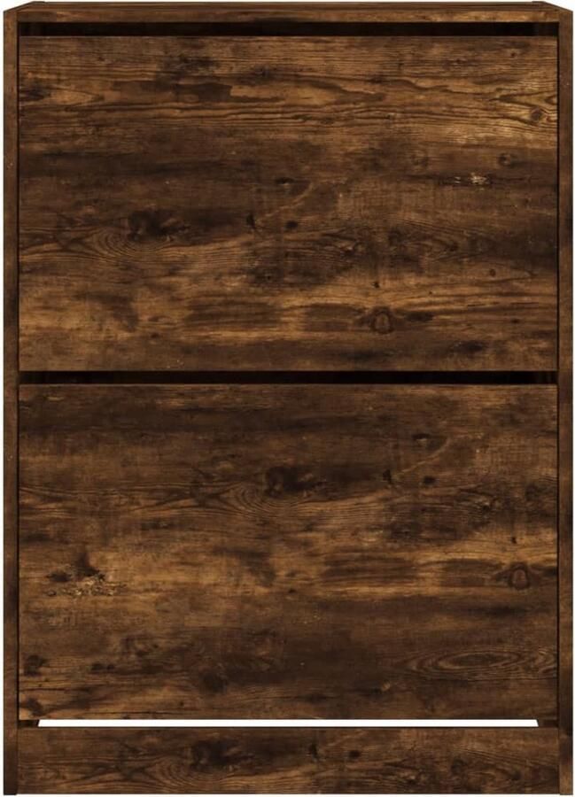 VidaXL Schoenenkast met 2 klaplades 80x42x108 cm gerookt eikenkleurig - Foto 2
