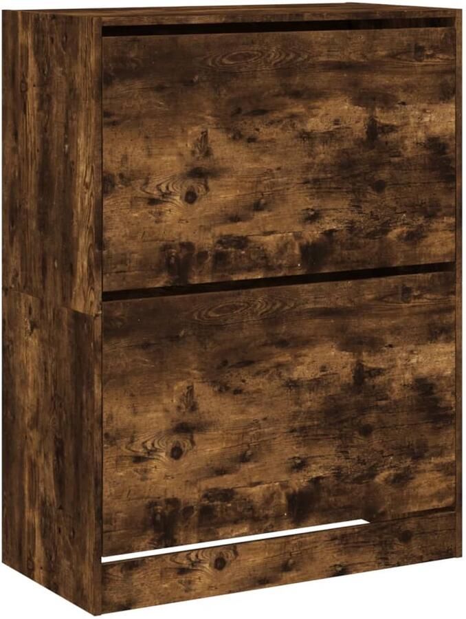 VidaXL Schoenenkast met 2 klaplades 80x42x108 cm gerookt eikenkleurig