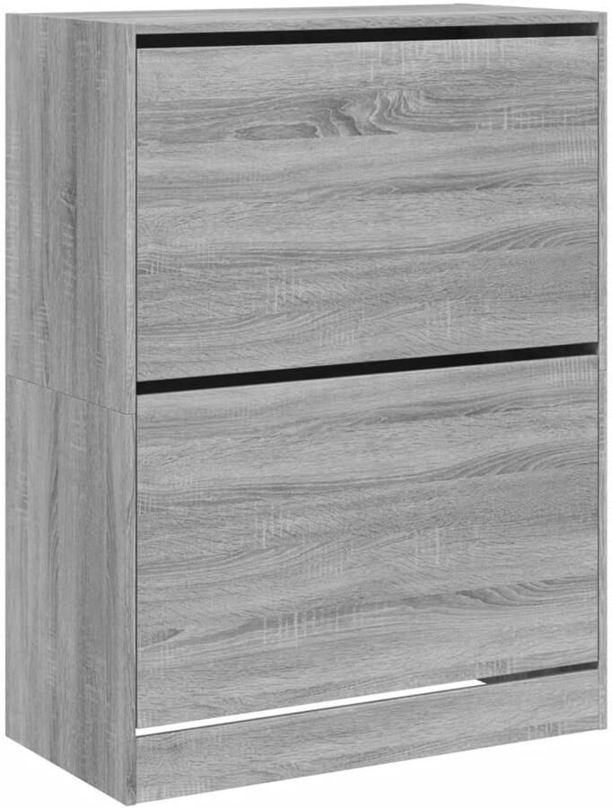 VidaXL Schoenenkast met 2 klaplades 80x42x108 cm grijs sonoma
