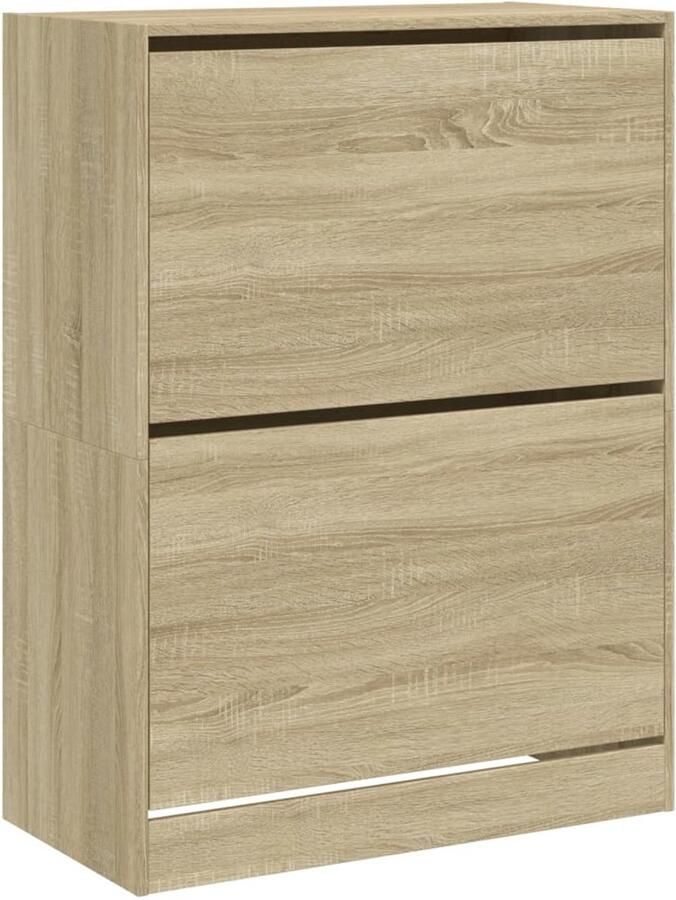 VidaXL Schoenenkast met 2 klaplades 80x42x108 cm sonoma eikenkleurig