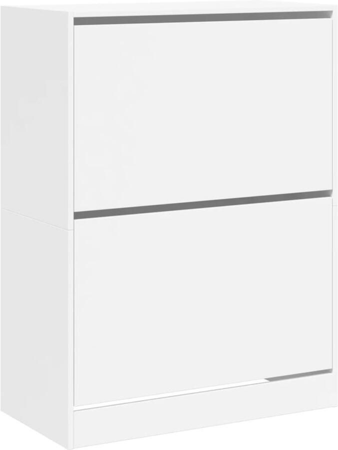 VidaXL Schoenenkast met 2 klaplades 80x42x108 cm wit