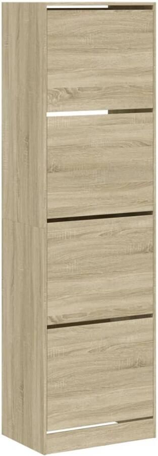 VidaXL Schoenenkast met 4 klaplades 60x42x204 cm sonoma eikenkleurig