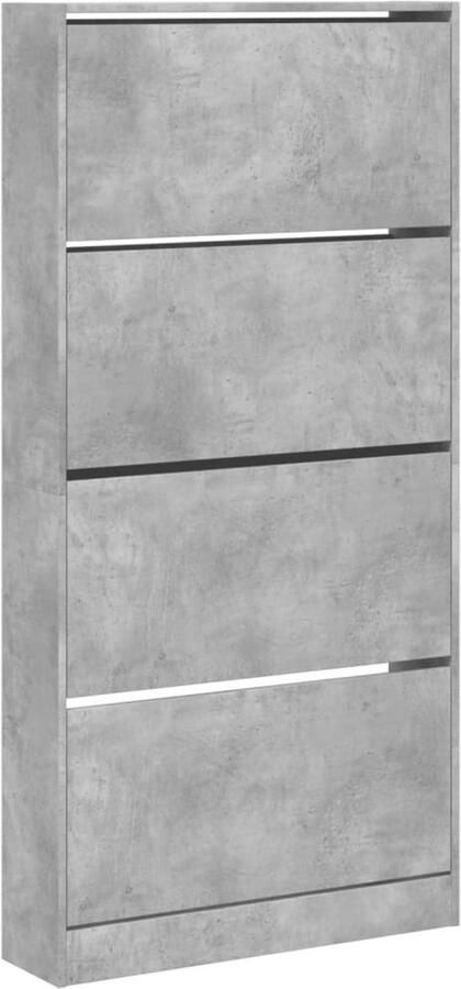 VidaXL Schoenenkast met 4 klaplades 80x21x163 5 cm betongrijs