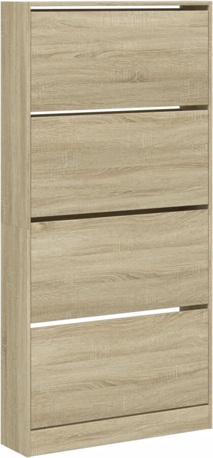 VidaXL Schoenenkast met 4 klaplades 80x21x163 5 cm sonoma eikenkleurig