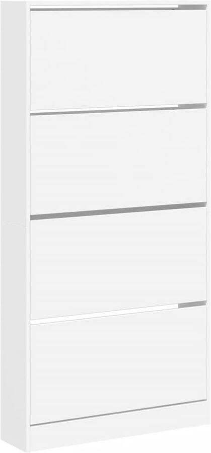 VidaXL Schoenenkast met 4 klaplades 80x21x163 5 cm wit