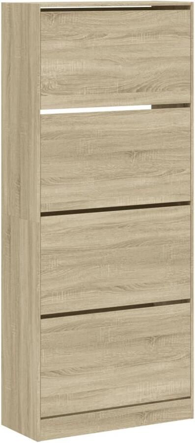 VidaXL Schoenenkast met 4 klaplades 80x34x187 5 cm sonoma eikenkleurig