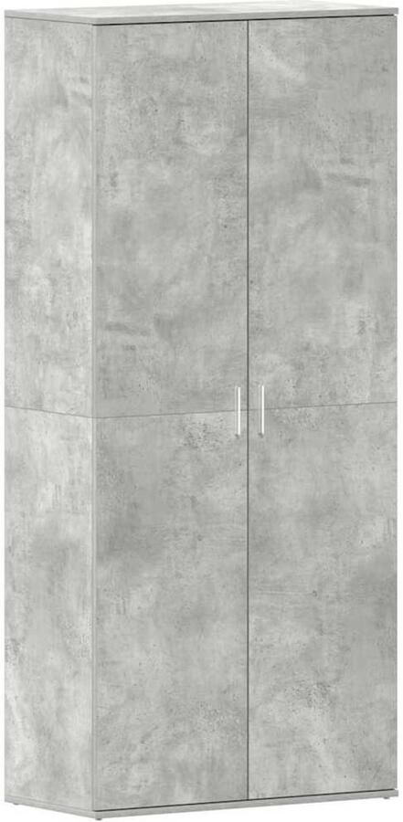 VidaXL Schoenenkast met de deur Grijs 80 x 39 x 180 cm Bewerkt hout