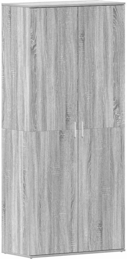 VidaXL Schoenenkast met de deur Grijs 80 x 39 x 180 cm Bewerkt hout