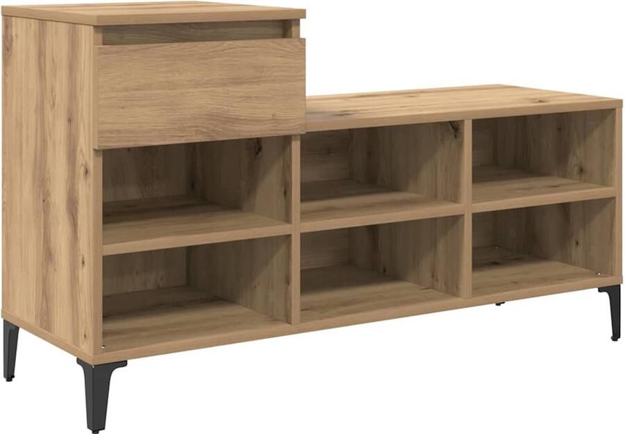 VidaXL Schoenenkast met lade artisanaal eikenkleurig 102 x 36 x 60 cm