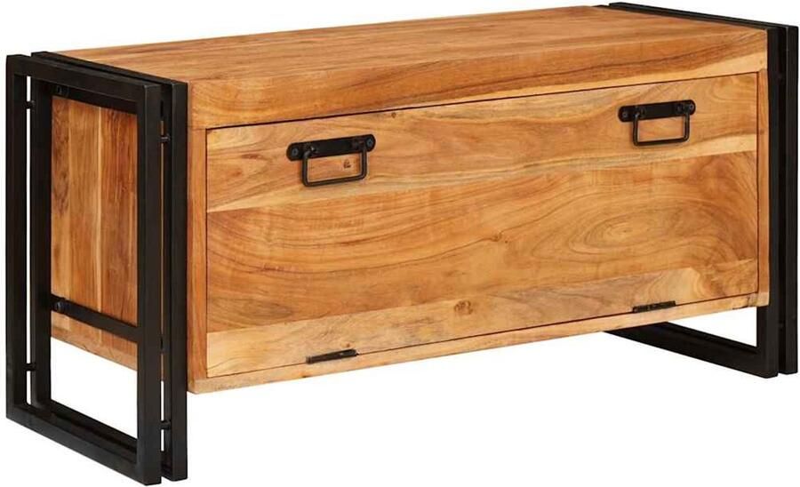 VidaXL Schoenenkast met plank Bruin 90 x 38 x 45 cm Massief acaciahout