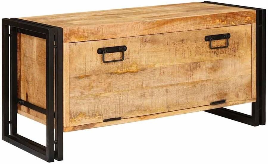 VidaXL Schoenenkast met plank Bruin 90 x 38 x 45 cm massief mangohout