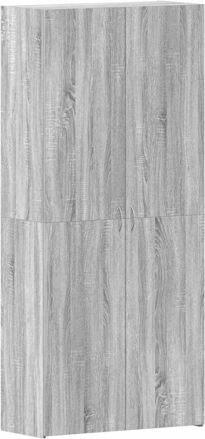 VidaXL Schoenenkast met plank Grijs 80 x 35.5 x 180 cm Bewerkt hout
