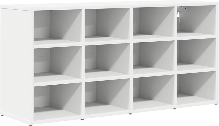 VidaXL Schoenenkast met plank met opslag Wit 103x30x51 cm Bewerkt hout