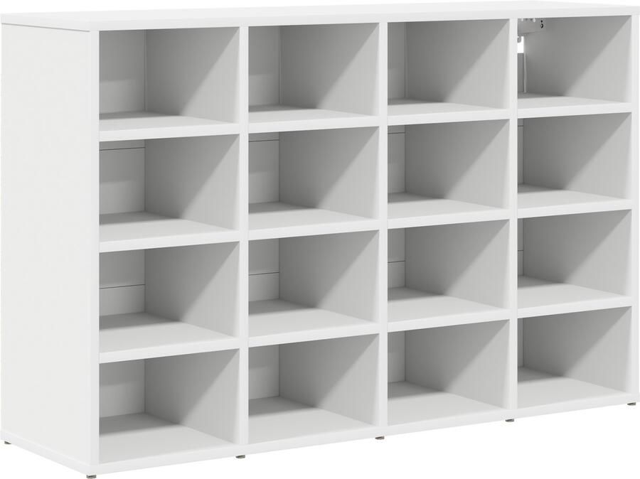 VidaXL Schoenenkast met plank met opslag Wit 103x30x51 cm Bewerkt hout