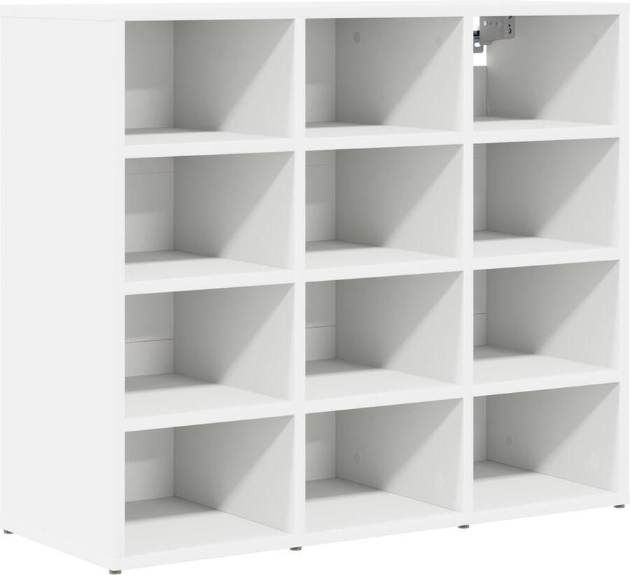 VidaXL Schoenenkast met plank met opslag Wit 103x30x51 cm Bewerkt hout