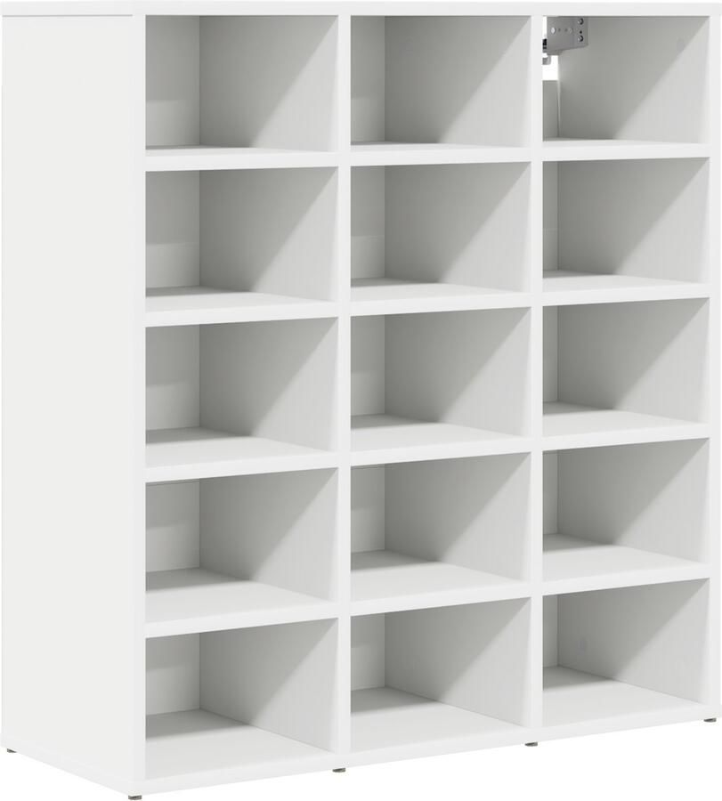 VidaXL Schoenenkast met plank met opslag Wit 103x30x51 cm Bewerkt hout