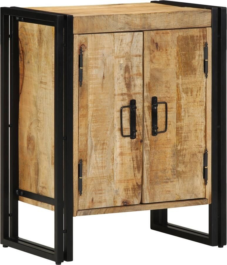 VidaXL Schoenenkast met plank Zwart 30 x 30 x 40 cm Massief mangohout