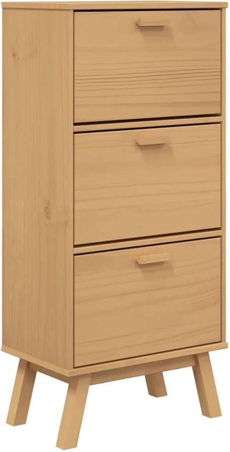 VidaXL Schoenenkast OLDEN 55x35x120 cm grenenhout bruin