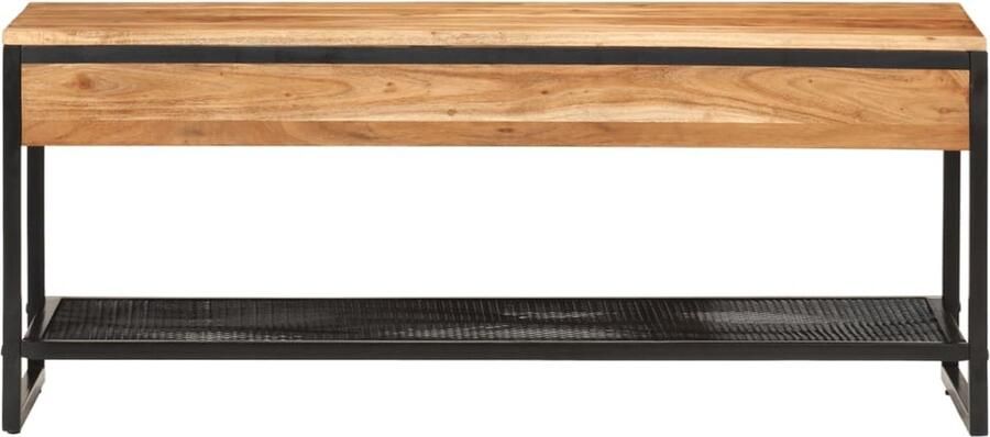 VidaXL Schoenenkast Schoenenbankje 110x35x45 cm massief acaciahout en ijzer Hallenkasten Vintage Kast Industrieel Meubilair