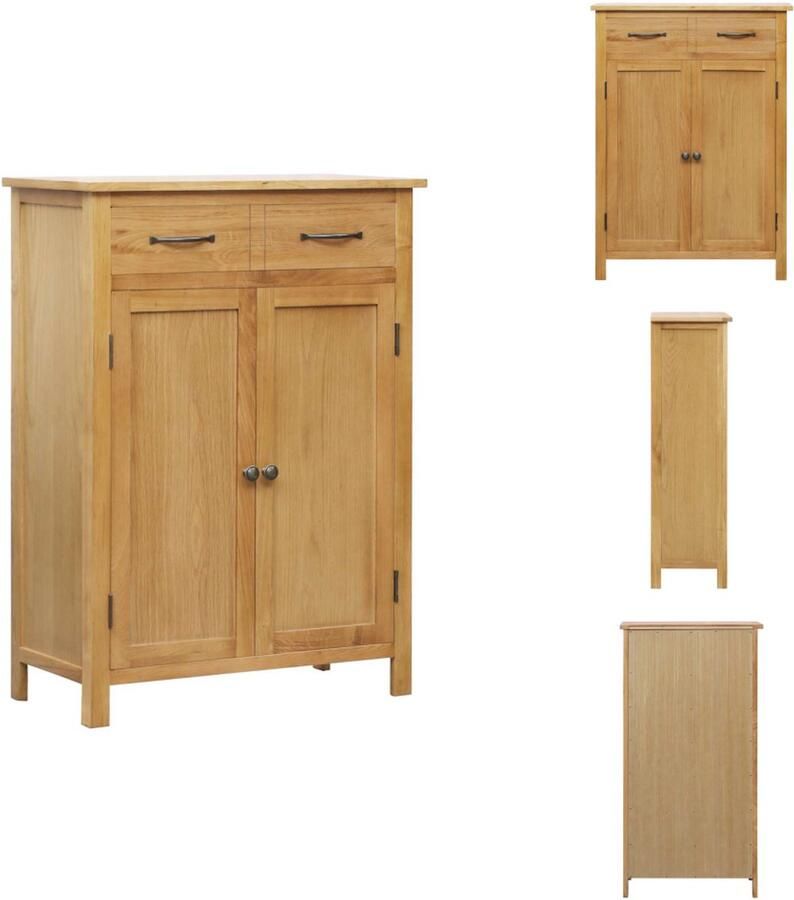 VidaXL Schoenenkast Schoenenkasten Schoenen Kast Schoenen Kasten Schoenenkast 76x37x105 cm massief eikenhout
