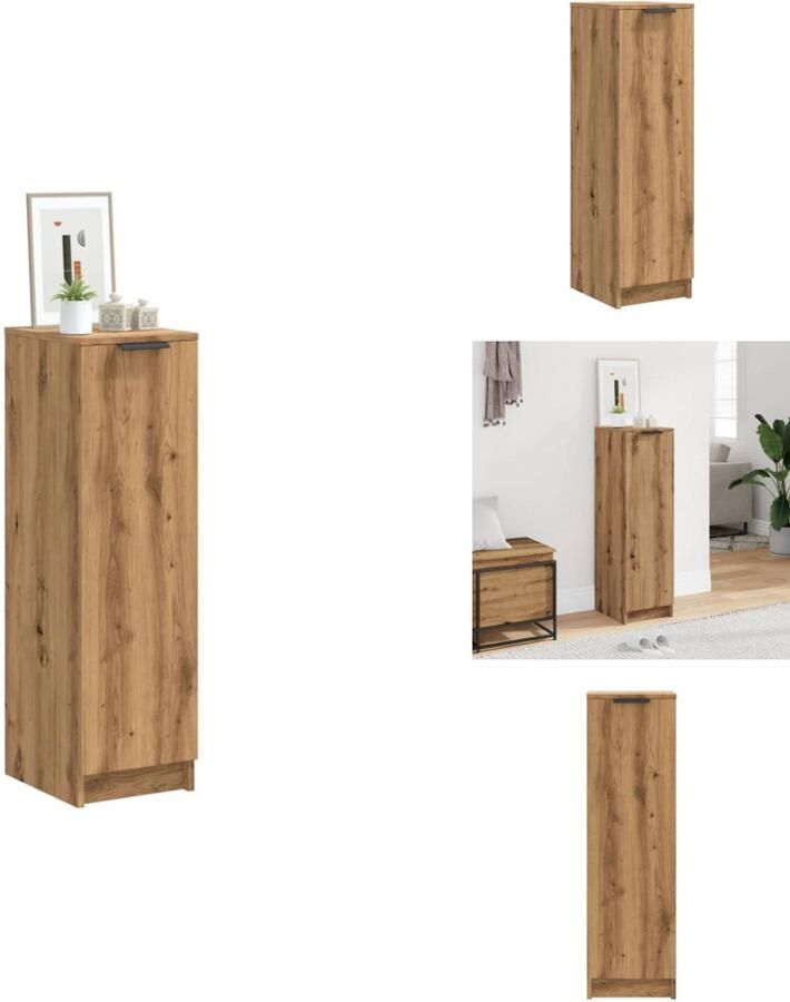 VidaXL Schoenenkast Schoenenkasten Schoenen Kast Schoenen Rek Schoenenkast 29 5x35x100 5 cm bewerkt hout artisanaal eiken