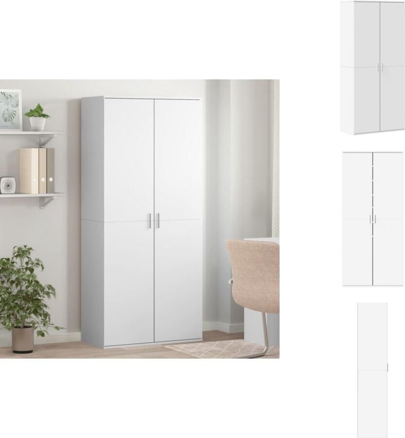 VidaXL Schoenenkast Schoenenkasten Schoenen Kast Schoenen Rek Schoenenkast 80x39x178 cm bewerkt hout wit