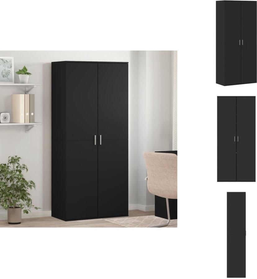 VidaXL Schoenenkast Schoenenkasten Schoenen Kast Schoenen Rek Schoenenkast 80x39x178 cm spaanplaat zwart
