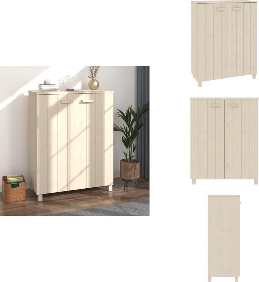 VidaXL Schoenenkast Schoenenkasten Schoenen Kast Schoenenrek Schoenenkast HAMAR 85x40x108 cm massief grenenhout honingbruin - Foto 2
