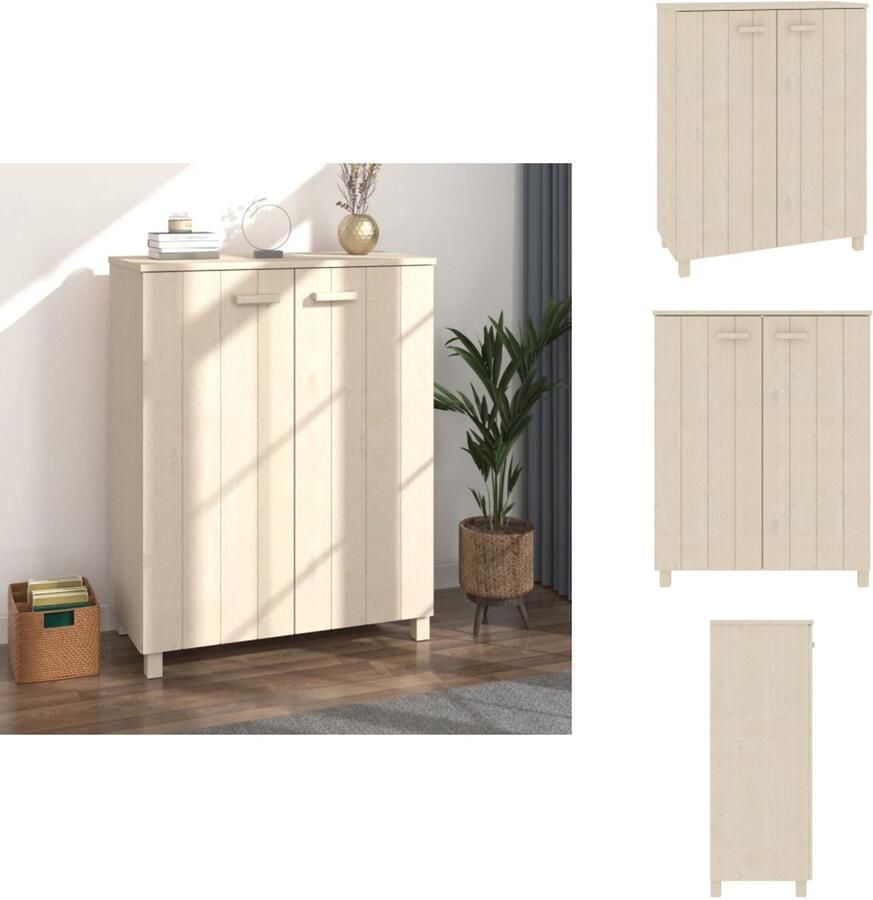 VidaXL Schoenenkast Schoenenkasten Schoenen Kast Schoenenrek Schoenenkast HAMAR 85x40x108 cm massief grenenhout honingbruin