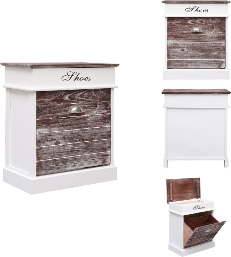 VidaXL Schoenenkast Schoenenkasten Schoenenkist Schoenenkisten Schoenenkast 50x28x58 cm paulowniahout bruin